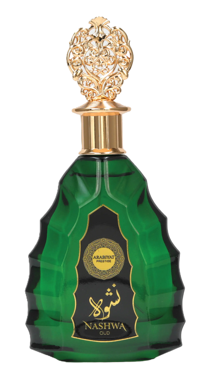 Luxury black and gold perfume bottle Arabiyat Prestige Nashwa Oud
